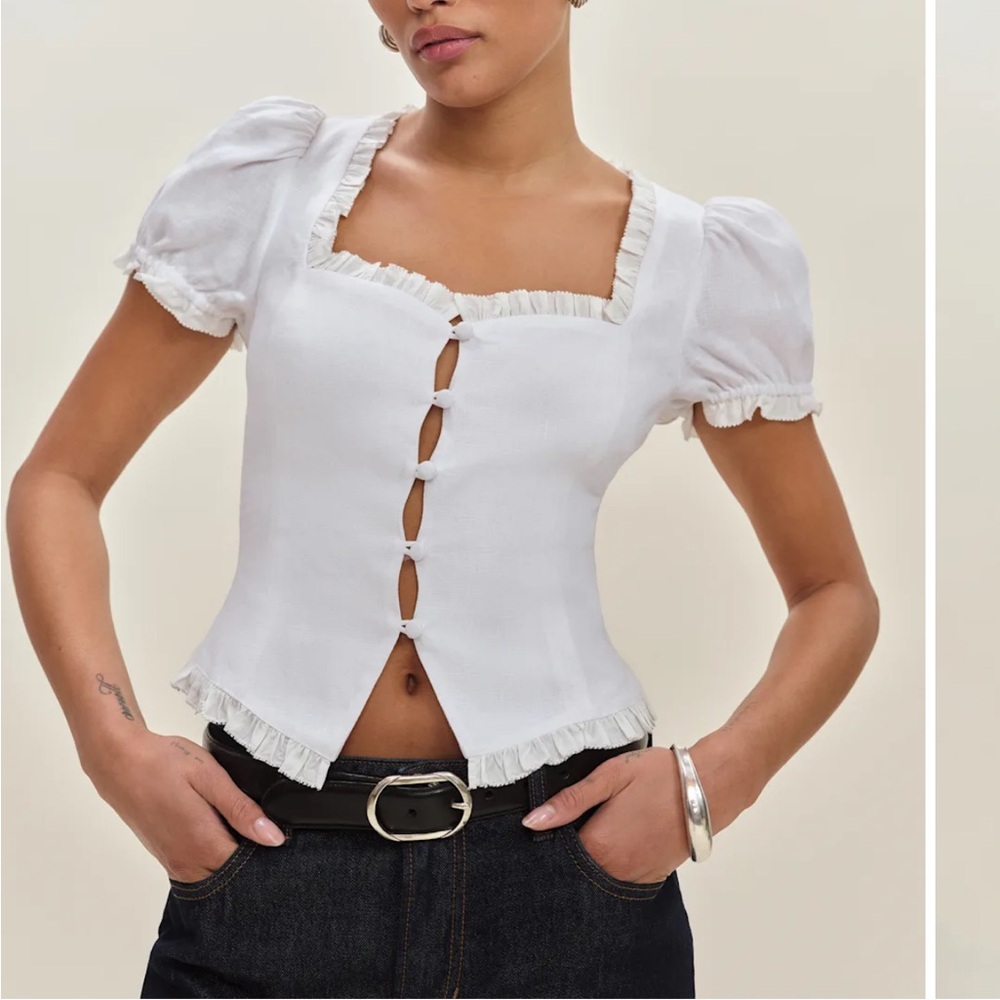 Reformation rosemary linen top nwt